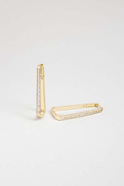 So CHIC... İkonik 18 Ayar Sarı Altın Kaplama Gümüş Küpe