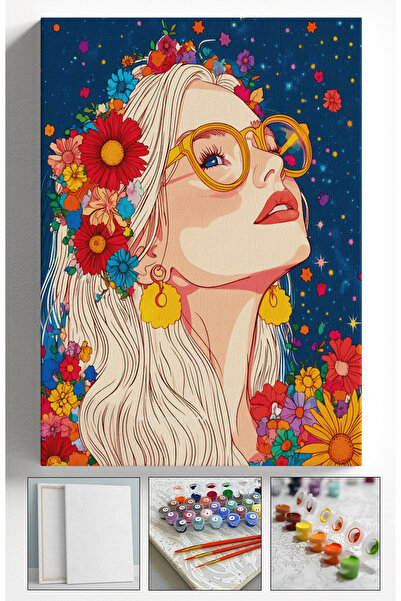 Sulepas Sayılarla Boyama Seti Çerçeveli Kasnaklı Boya ve Fırçalar 40 x 50 cm