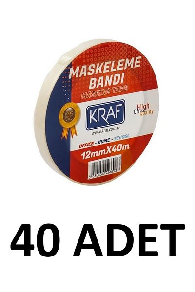 KRAF 40 Τεμάχια Ταινία Μασκαρίσματος 12 Mm X 40 Μέτρα Χαρτοταινία