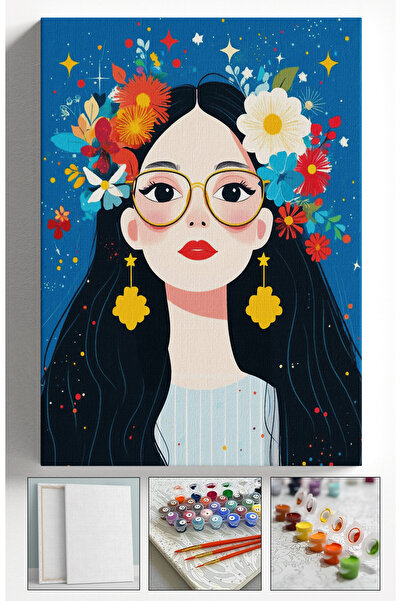 Sulepas Sayılarla Boyama Kasnaklı Tablo Seti Fırça Boya Dahil 40x50