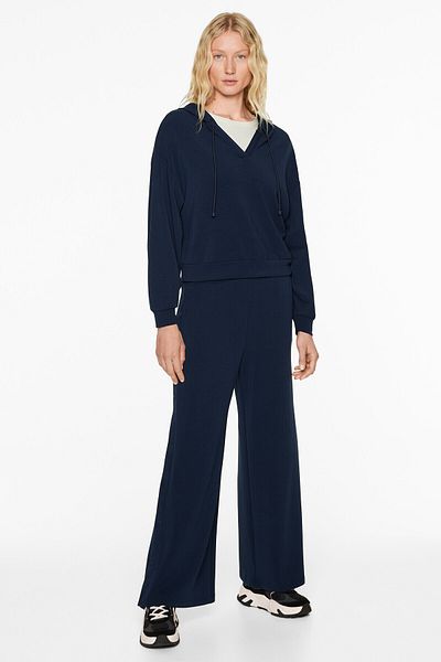 Oysho Soft-touch wide, straight-leg trousers with modal and buttons