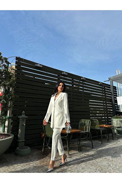 Bella Breeze Kadın Taş Detaylı Ceket Pantolon Takım Elbise