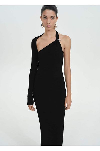 MANGO Woman Open Back Asymmetrical Knitwear Dress