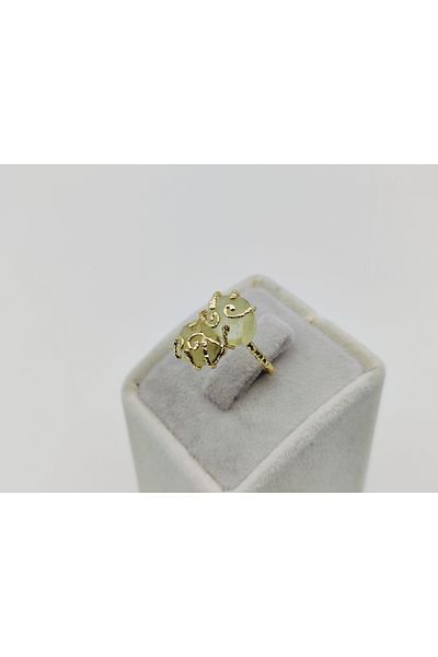 Alina Jewelry Adjustable Gemstone Ring Set |   Prehnite, Coral, Rhodolite, Tiger Eye, Jade