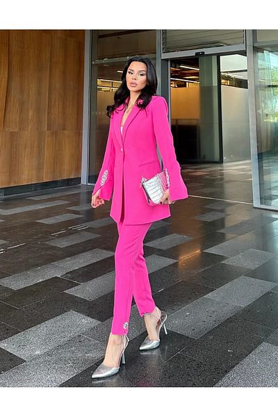 Bella Breeze Costum de damă cu jachetă cu detalii în piatră