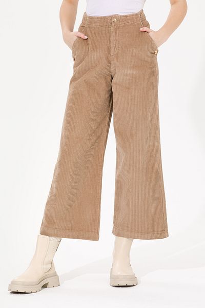 U.S. Polo Assn. Women's Camel Flare Cropped Pants 50253031-Vr015