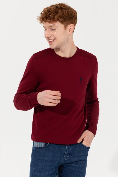 U.S. Polo Assn. Men's Burgundy Basic Sweater 50251885 -Vr014