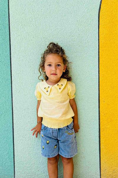 LULU Kids Set pantaloni scurți de vară cu imprimeu floral „gum”