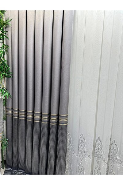 NİVEMESHOME Nivemeshome Didim Ft 671537   V-5403 Ασημί 1/3 Κλείστε πλισέ κουρτίνα φόντου Apm