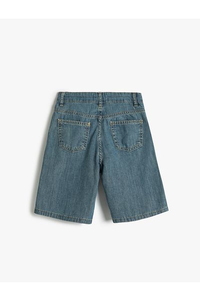 Koton Cotton Relaxed Cut Chino Bermuda Shorts - Pocketed