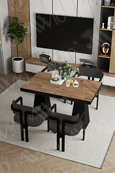 AVVİO Valery Lake Mdf Ayak Tokyo Demonte Sandalye 80x120 Yemek Masası Mutfak ...