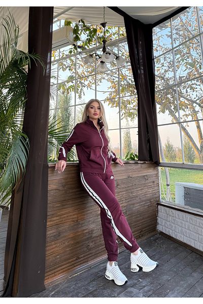 Ryzi Moda Set de trening pentru damă, cu fermoar, cu detalii de broderie