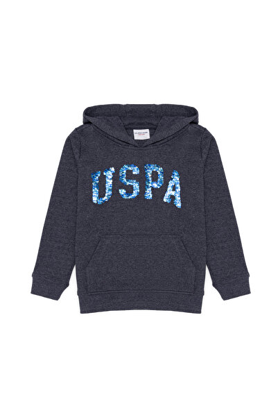 U.S. Polo Assn. سويت شيرت للأطفال باللون الأزرق الداكن مع غطاء للرأس 50253779...
