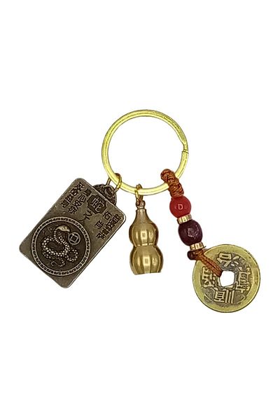 Dünyadan Hediyeler Feng Shui Metal Keychain Triple Figure - No.1
