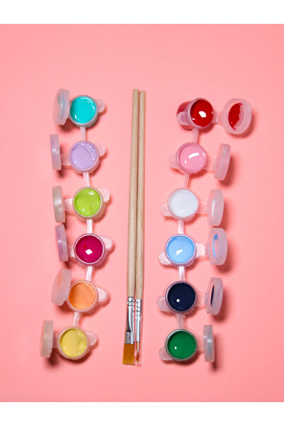 GİNKGODESİGN Boya Ve Fırça Seti Hobi Etkinlik Taş Ahşap Akrilik Boya