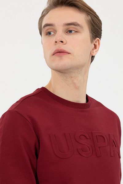U.S. Polo Assn. Ανδρικό φούτερ μπορντό Basic 50254503 -VR014