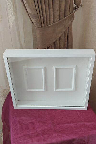 Verda Çerçeve 40X50 cm White Rose Memory Frame with Double Photo Sections! Photo Frame! Rose Memory Frame
