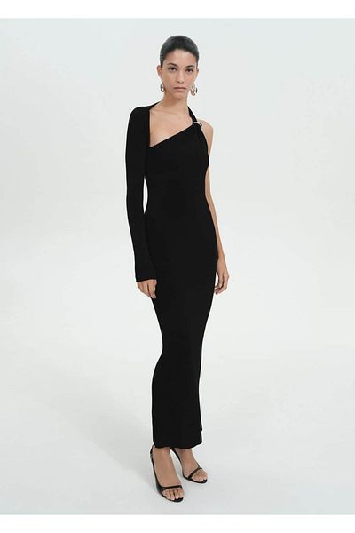 MANGO Woman Open Back Asymmetrical Knitwear Dress