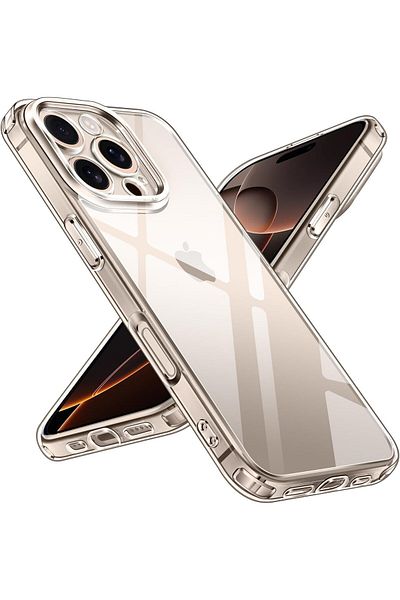 Deppo Trend حافظة شفافة متوافقة مع هاتف iPhone 16 Pro Max مع واقي للكاميرا بارز رفيع عديم اللون من السيليكون المرن