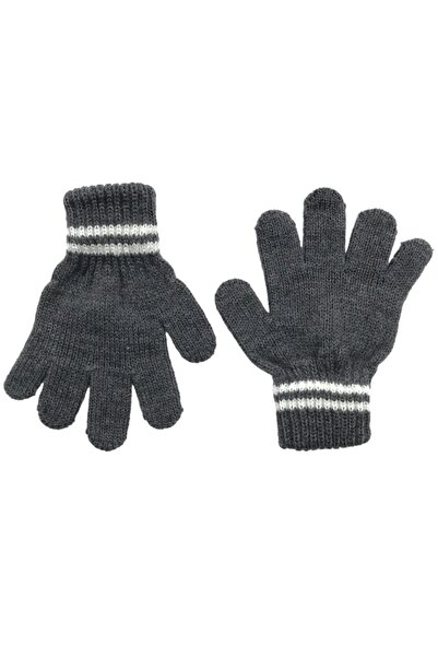AXE SPORTSWEAR قفازات تريكو شتوية للأطفال - مدخنة، ناعمة الملمس، مخططة ومفصلة