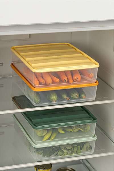 Comprox 3-Piece 3.5 Liter Colorful Refrigerator Organizer Storage Container
