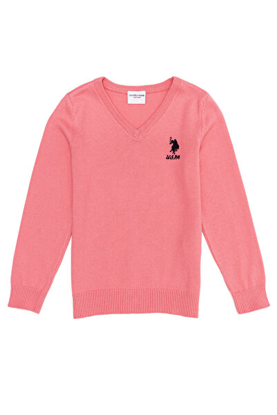U.S. Polo Assn. Kız Çocuk Açık Pembe Basic Kazak 50255540-VR078