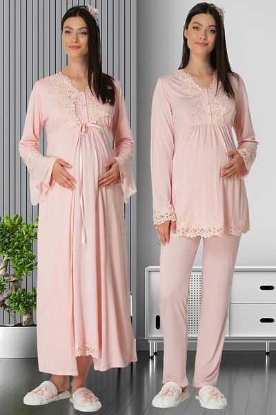 EM&FA TEKSTİL Carpediem L.r. 1519 Powder 4 Piece Maternity Set
