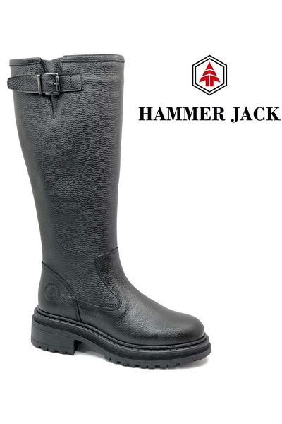 Hammer Jack 102-24500-z Μαύρες γυναικείες μπότες από γνήσιο δέρμα Cinde