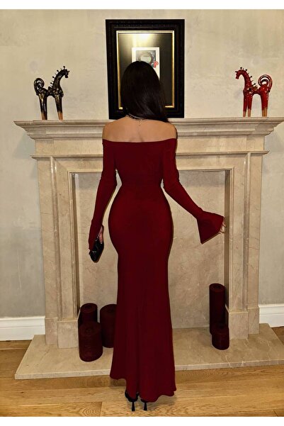 LOCH BUTİK ΓΥΝΑΙΚΕΙΟ ΚΟΚΚΙΝΟ ΙΣΠΑΝΙΚΟ ΜΑΝΙΚΙ SANDY MAXI ΦΟΡΕΜΑ