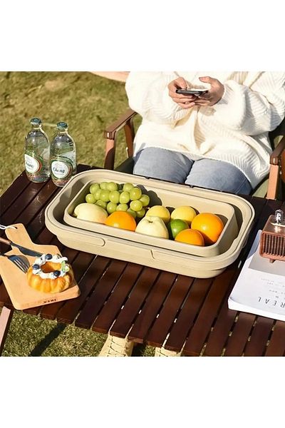 Nefiz Home Folding Picnic Set |   Silicone Basket with Table 24 Lt Camping Bag