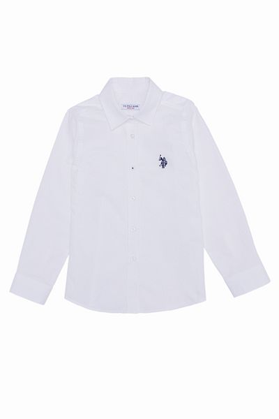 U.S. Polo Assn. Κοριτσίστικο λευκό μακρυμάνικο πουκάμισο 50256731-VR013