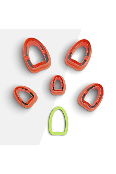 brocutters قالب قطع طين بوليمر رفيع على شكل عضوي، قالب حلق، قاطع طين، 5 مقاسا...