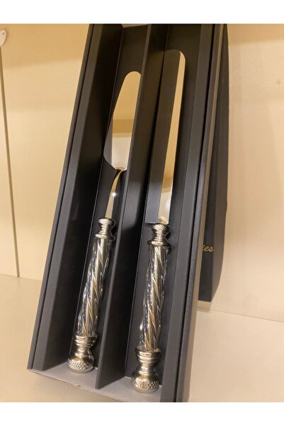 PLUS HOME SERVİS PASTA SETİ 2'Lİ KRİSTAL MODEL GÜMÜŞ