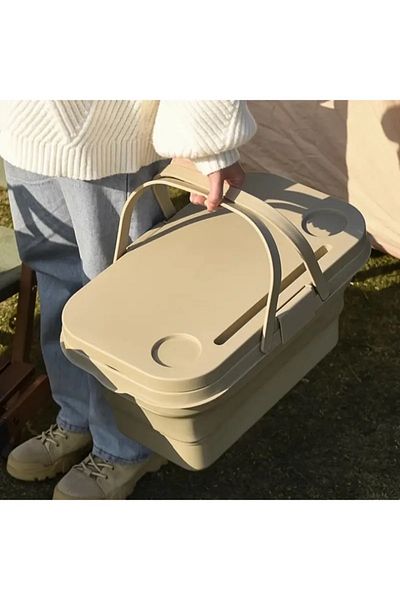 Nefiz Home Folding Picnic Set |   Silicone Basket with Table 24 Lt Camping Bag