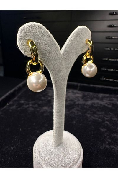 Amber Gold Brand Model Pearl Steel Earring