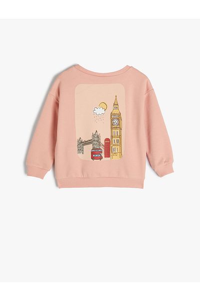 Koton Sweatshirt mit langen Ärmeln und Rundhalsausschnitt, bedruckte Baumwolle mit London-Print