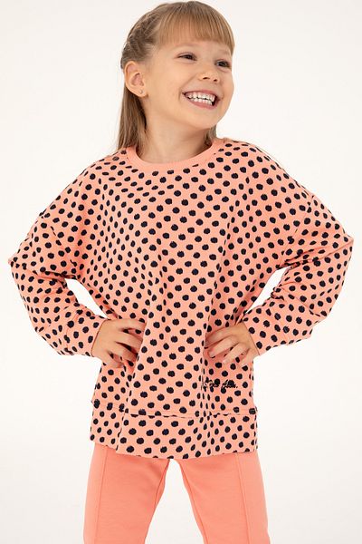 U.S. Polo Assn. Girl's Salmon Color Sweatshirt - 50298157 -Vr047