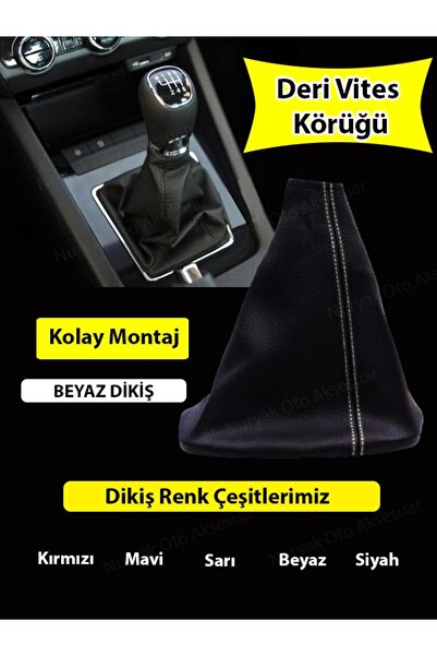 Nuryak Oto Aksesuar Chevrolet Cruze Uyumlu Beyaz Dikiş Vites Körüğü