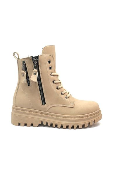 Kids Club Shoes Mehtap Γυναικείες Κοντές Μπότες - Διπλό φερμουάρ Λεπτομερές, Αντιολισθητική Σόλα NUT