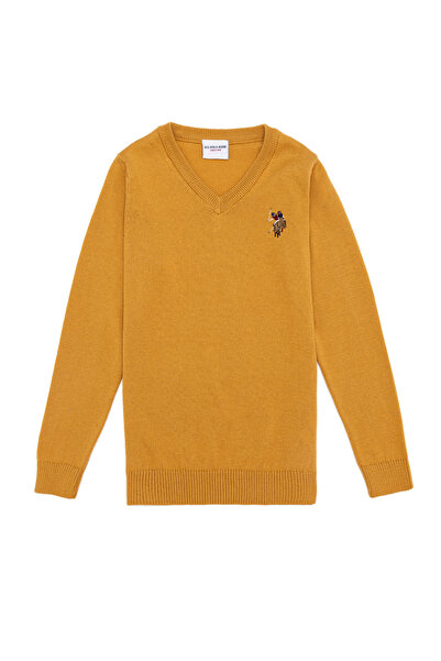 U.S. Polo Assn. Boy's Mustard Crew Neck Sweater 50255777 -Vr072