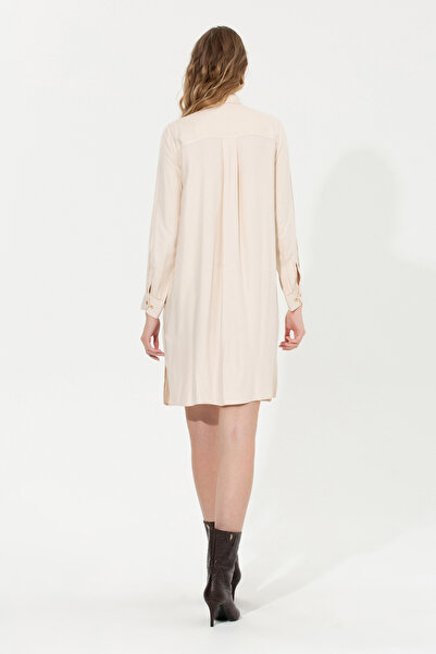 U.S. Polo Assn. Kadın Krem Dokuma Elbise 50256634-VR071