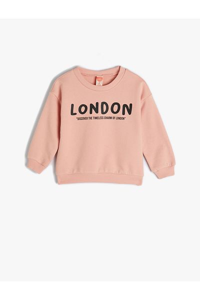 Koton Sweatshirt mit langen Ärmeln und Rundhalsausschnitt, bedruckte Baumwolle mit London-Print