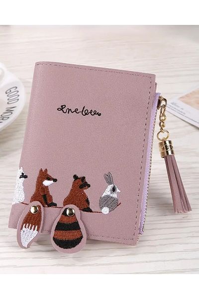 DOODLE Cute Cartoon Wallet with Tassel, Zipper, Foldable and Compact