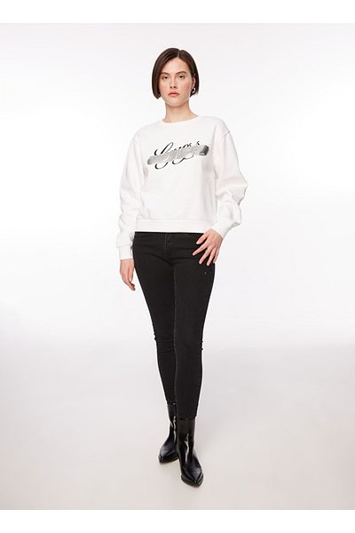 Guess Round Neck White Women's Sweatshirt W4rq15k9z21-g011