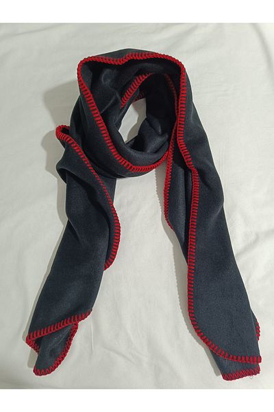 arslan deco Black Fleece Scarf Stitched Fleece Scarf