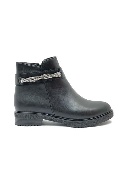 Kids Club Shoes Mehtap Stone Γυναικείες Μπότες Flat Αντιολισθητική Σόλα ΜΑΥΡΟ