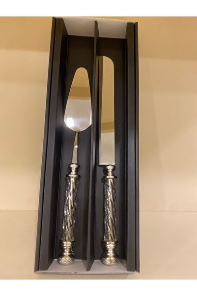PLUS HOME SERVİS PASTA SETİ 2'Lİ KRİSTAL MODEL GÜMÜŞ