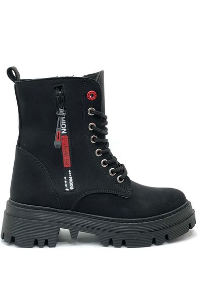 Kids Club Shoes Mehtap Γυναικείες Μπότες με Αντιολισθητική Σόλα και Φερμουάρ - ΜΑΥΡΟ