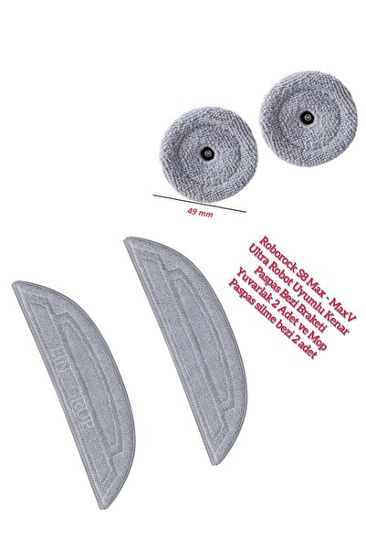 LİN GRUP Roborock S8 Maxv Ultra Robot süpürge Uyumlu Kenar süpürme ve Paspas ...