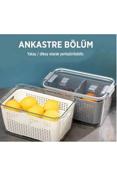 Lossa Lux 3 Adet Buzdolabi Ici Suzgecli Organizer (2,5lt,5lt,9lt) Set-saklama